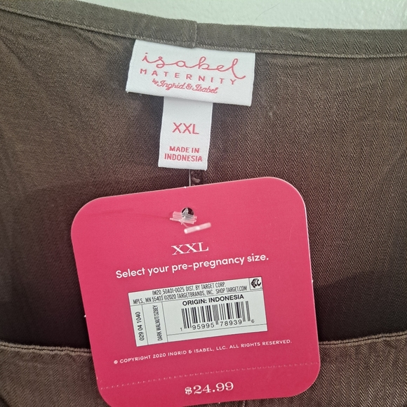 Dark Brown Maternity Shortalls - Picture 6 of 6